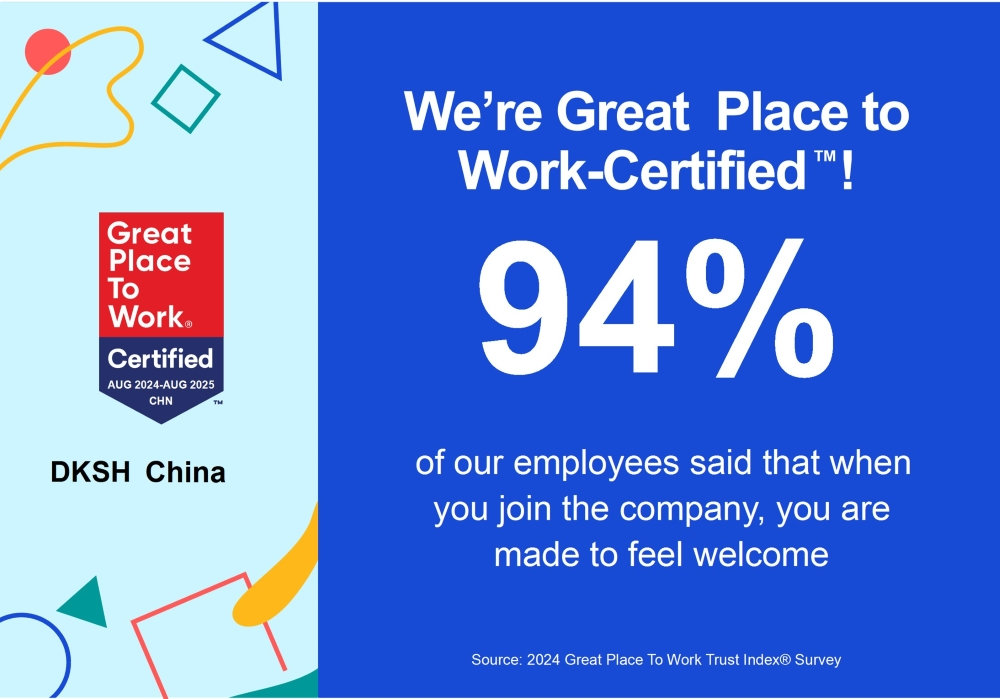 DKSH China Receives Great Place to Work® Certification for the Third Consecutive Year